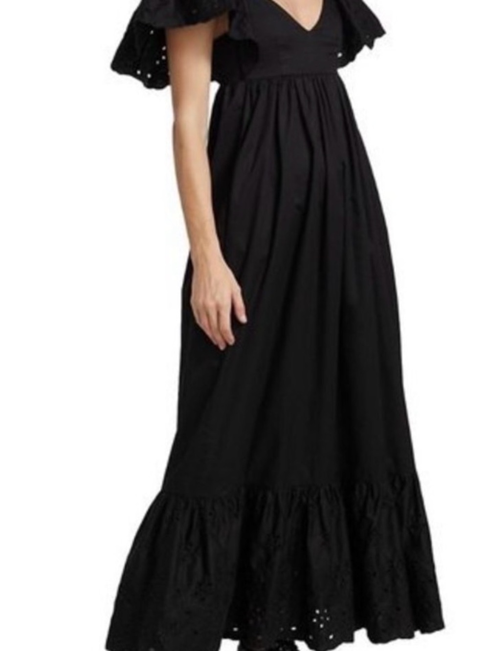 EN SAISON Barnette Eyelet BLACK Maxi Dress SIZE XS, NWOT